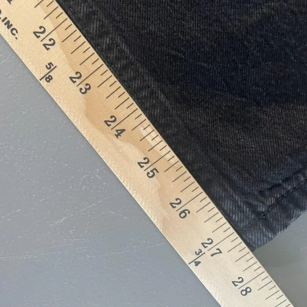 Sandrine Rose Jeans Womens‎ 30 Black Wide Leg Baggy High Rise Distressed Grunge